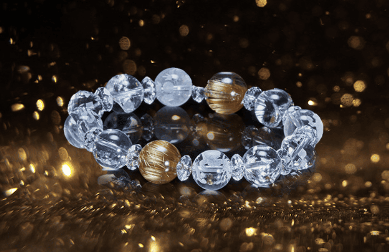 オリジナルブレスレット制作 - クリスタルとゴールドルチルの美しいブレスレット